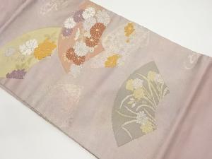 引箔地紙に花々模様織出し名古屋帯